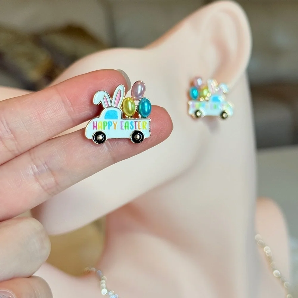 ⚜️ Colorful Easter Bunny Earrings